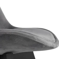 ALTEREGO Chaise en velours gris 'JOE' avec structure en bois noir Hot