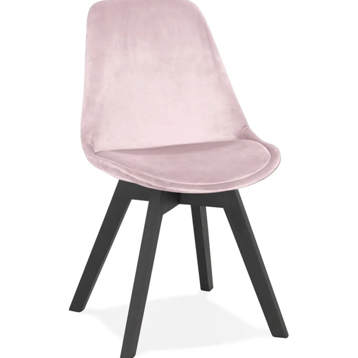 ALTEREGO Chaise en velours rose 'JOE' avec structure en bois noir Hot