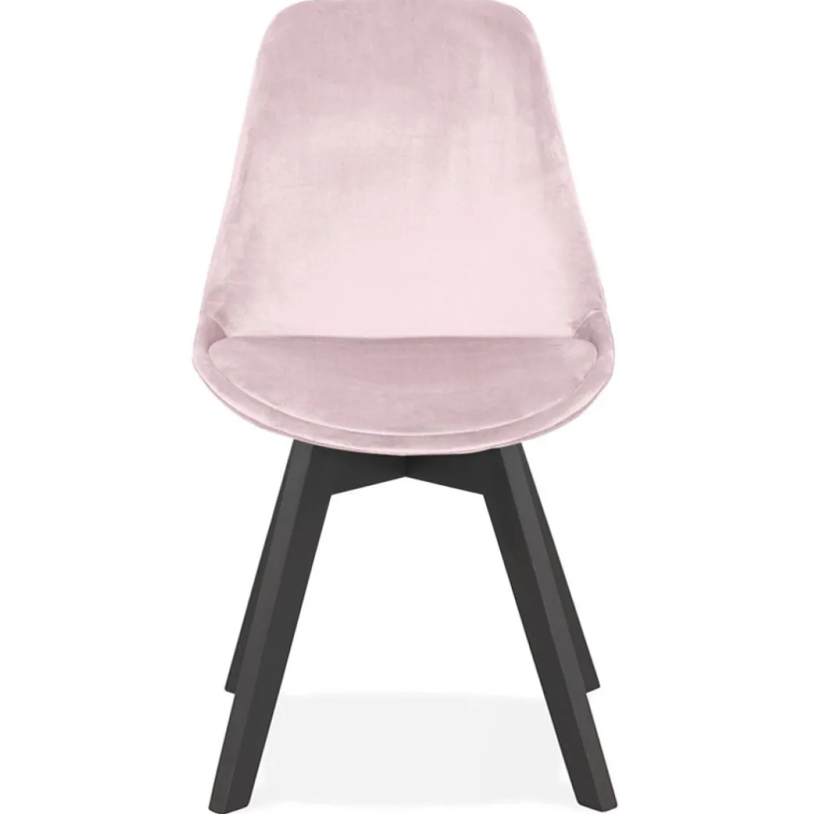 ALTEREGO Chaise en velours rose 'JOE' avec structure en bois noir Hot