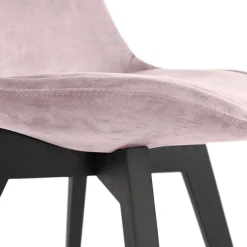 ALTEREGO Chaise en velours rose 'JOE' avec structure en bois noir Hot