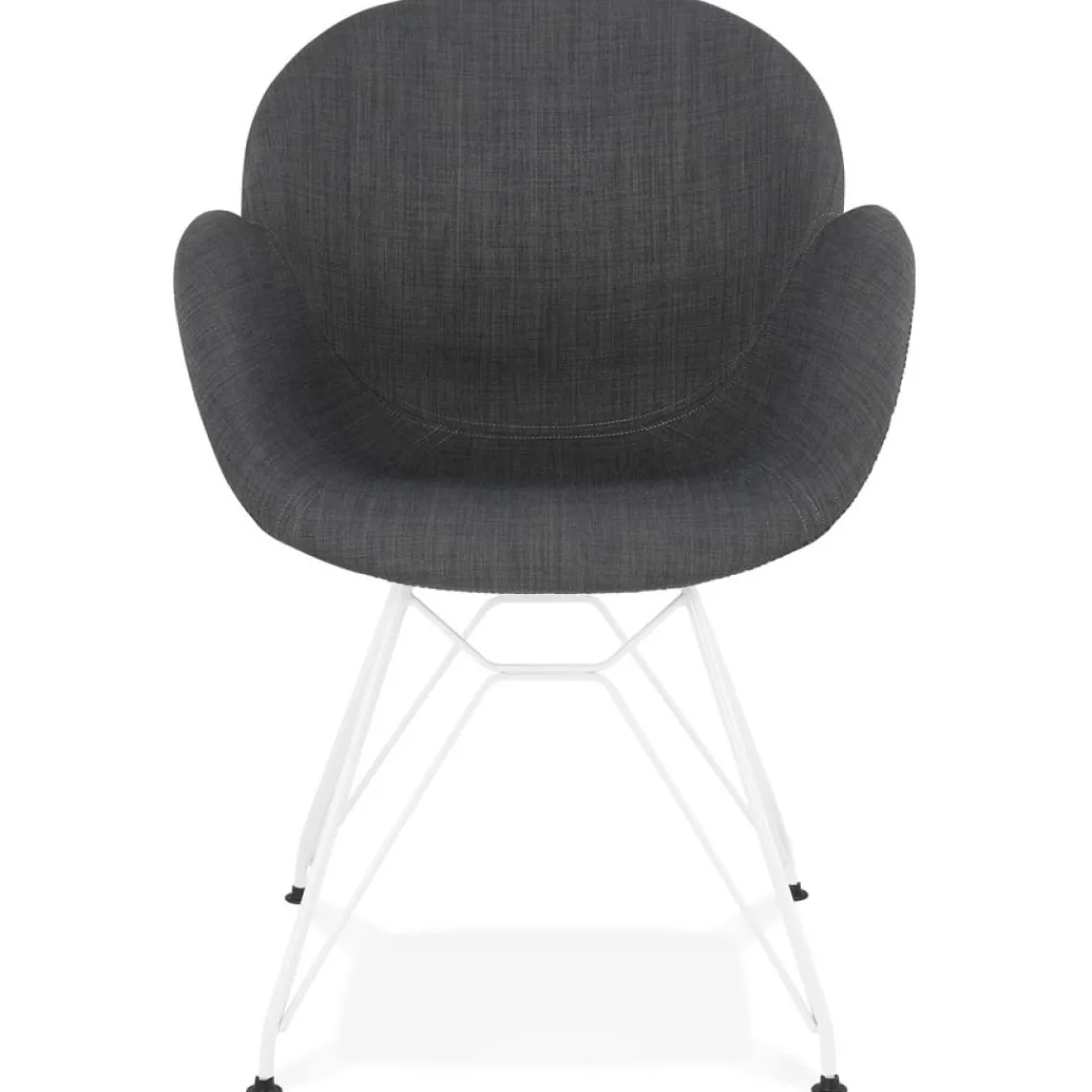 ALTEREGO Chaise moderne 'ATOL' en tissu gris foncé avec pieds en métal blanc Discount