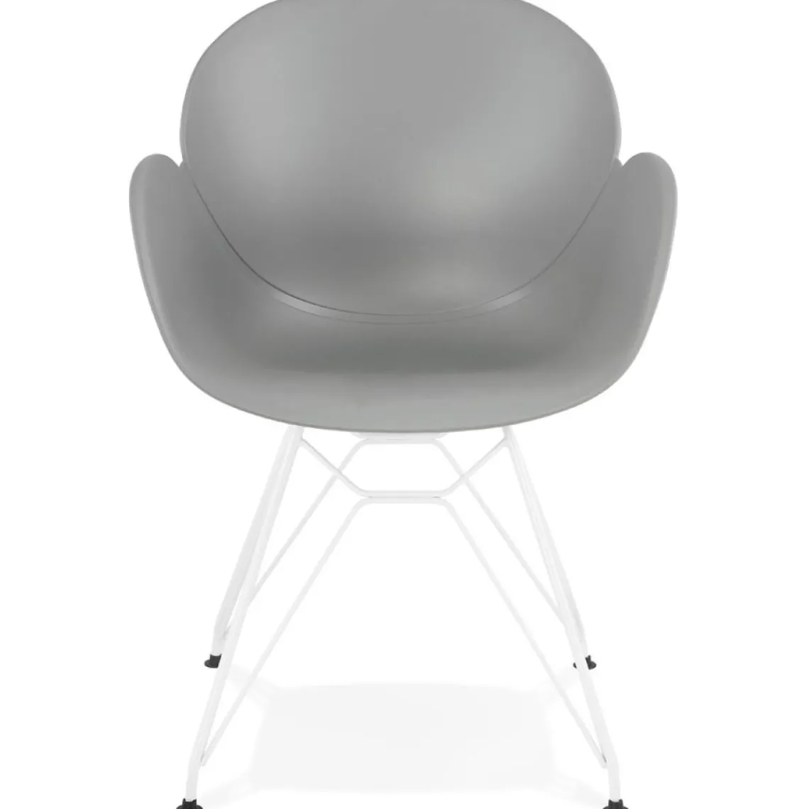 ALTEREGO Chaise moderne 'FIDJI' grise avec pieds en métal blanc Online