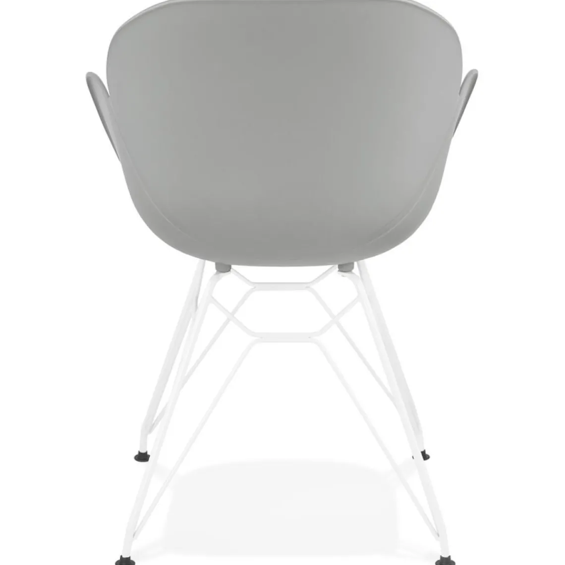 ALTEREGO Chaise moderne 'FIDJI' grise avec pieds en métal blanc Online