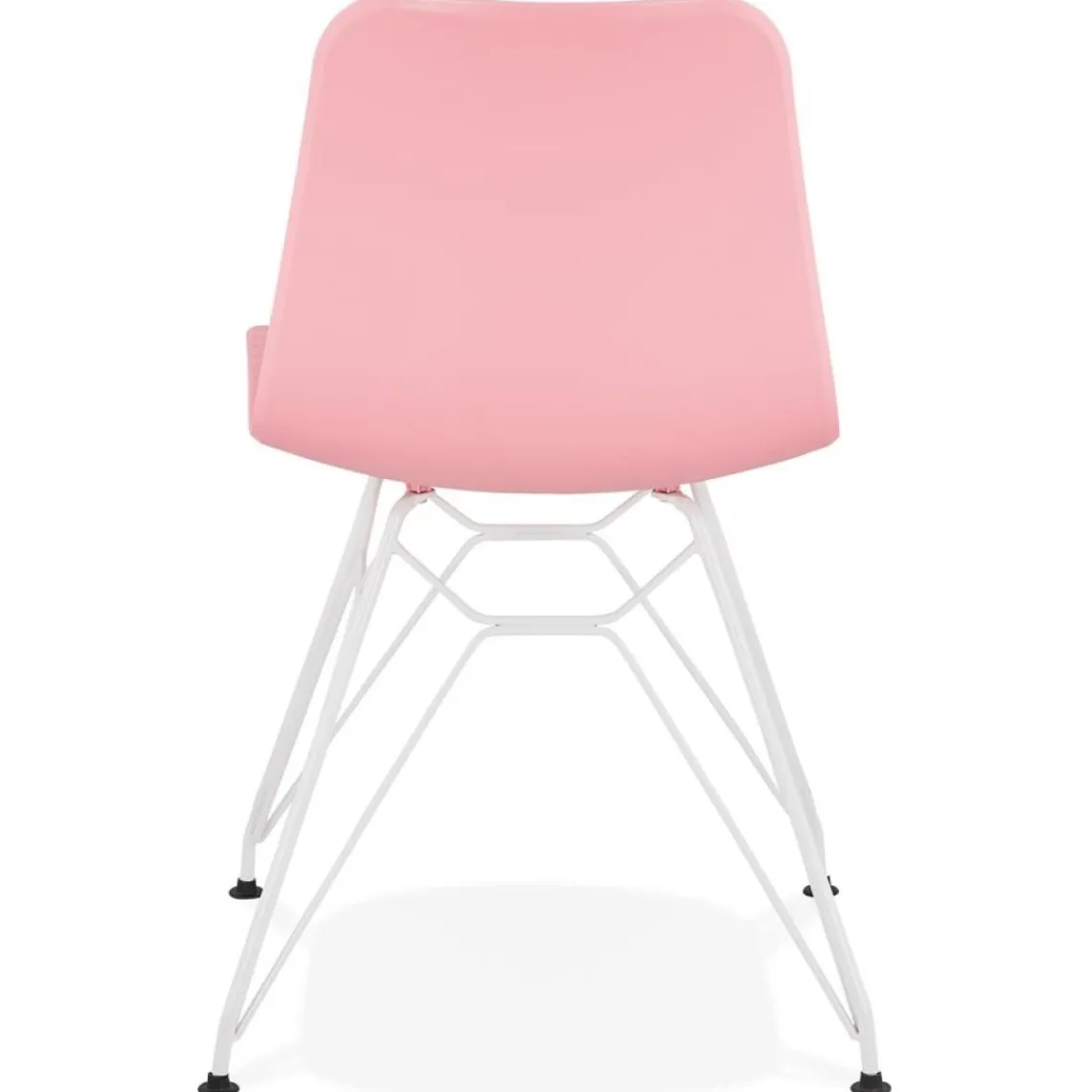 ALTEREGO Chaise moderne 'GAUDY' rose avec pied en métal blanc Clearance