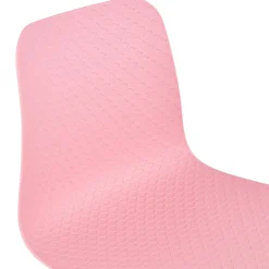 ALTEREGO Chaise moderne 'GAUDY' rose avec pied en métal blanc Clearance