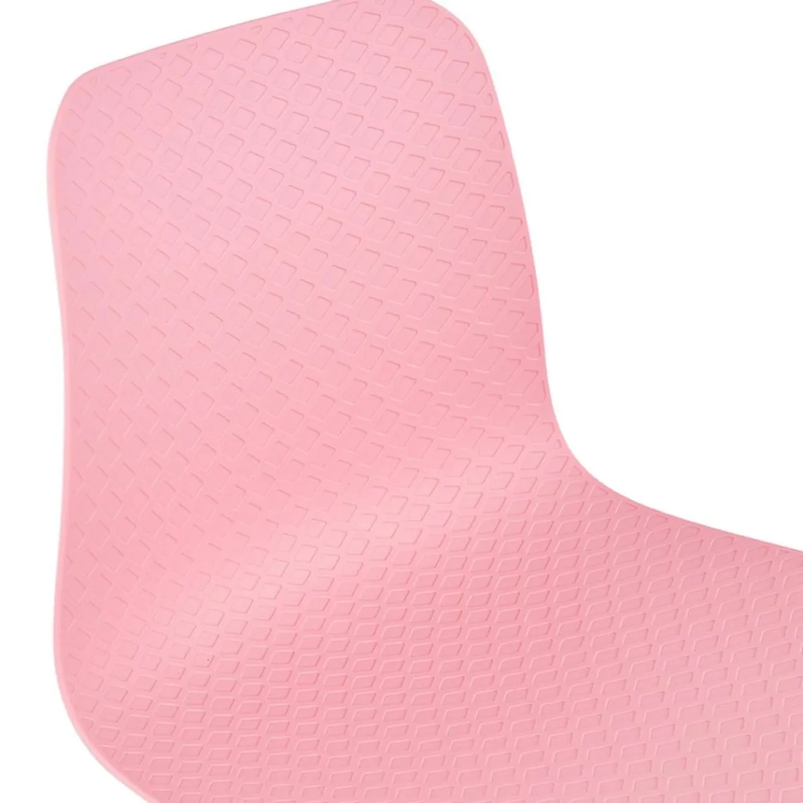 ALTEREGO Chaise moderne 'GAUDY' rose avec pied en métal blanc Clearance