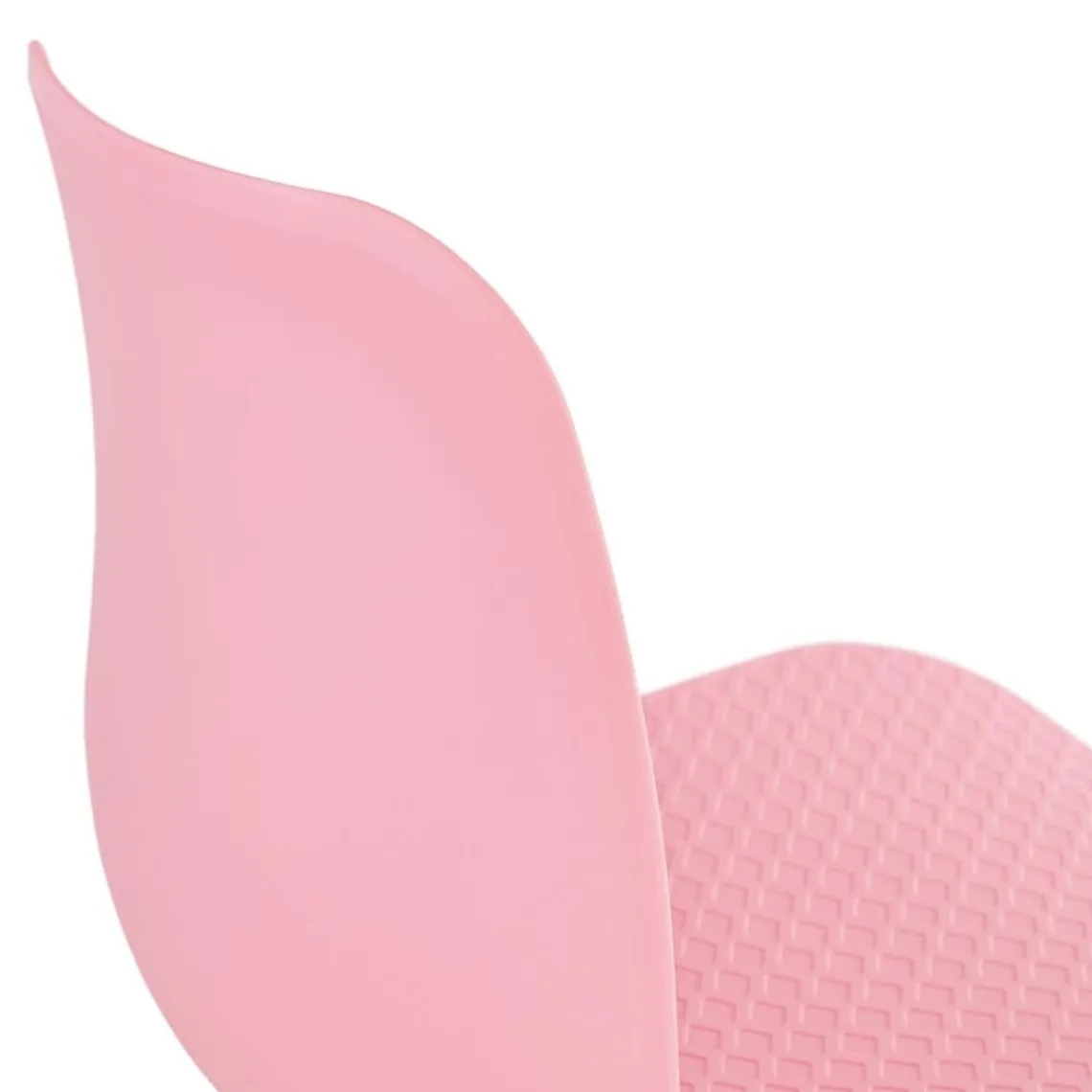 ALTEREGO Chaise moderne 'GAUDY' rose avec pied en métal blanc Clearance