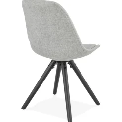 ALTEREGO Chaise moderne 'HIPHOP' en tissu gris et pieds en bois noir Outlet