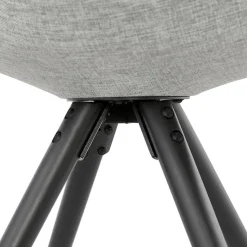 ALTEREGO Chaise moderne 'HIPHOP' en tissu gris et pieds en bois noir Outlet