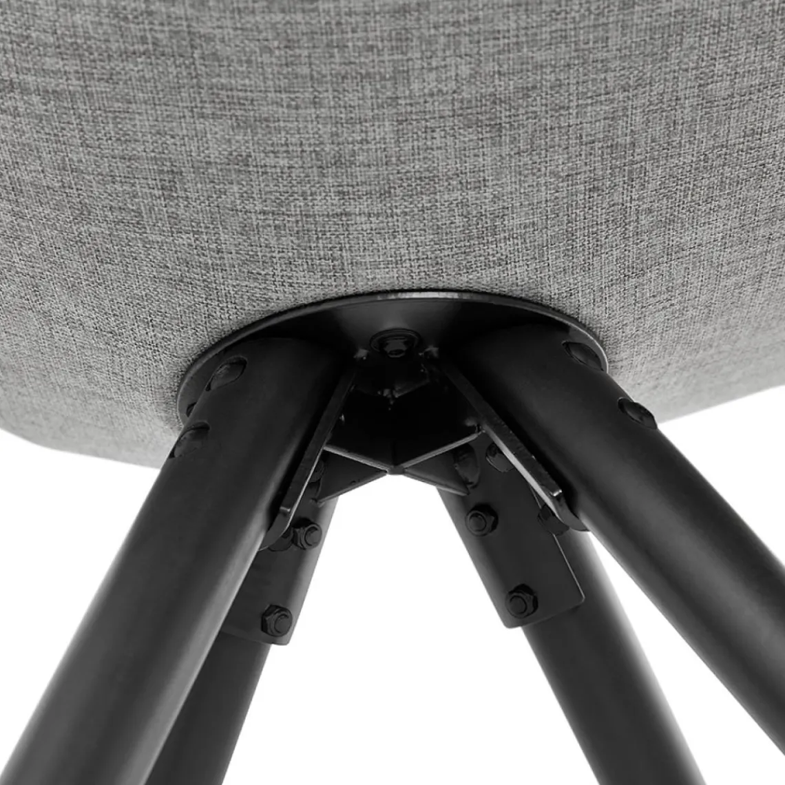 ALTEREGO Chaise moderne 'HIPHOP' en tissu gris et pieds en bois noir Outlet