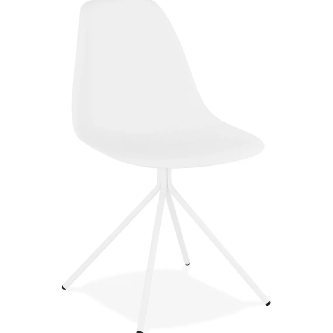 ALTEREGO Chaise moderne 'LORY' blanche avec pied en métal Hot