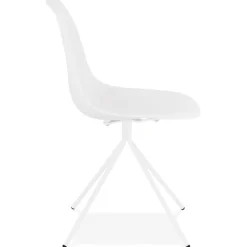 ALTEREGO Chaise moderne 'LORY' blanche avec pied en métal Hot