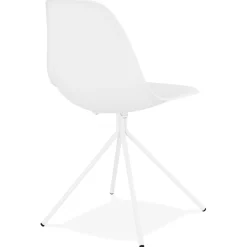 ALTEREGO Chaise moderne 'LORY' blanche avec pied en métal Hot