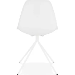 ALTEREGO Chaise moderne 'LORY' blanche avec pied en métal Hot