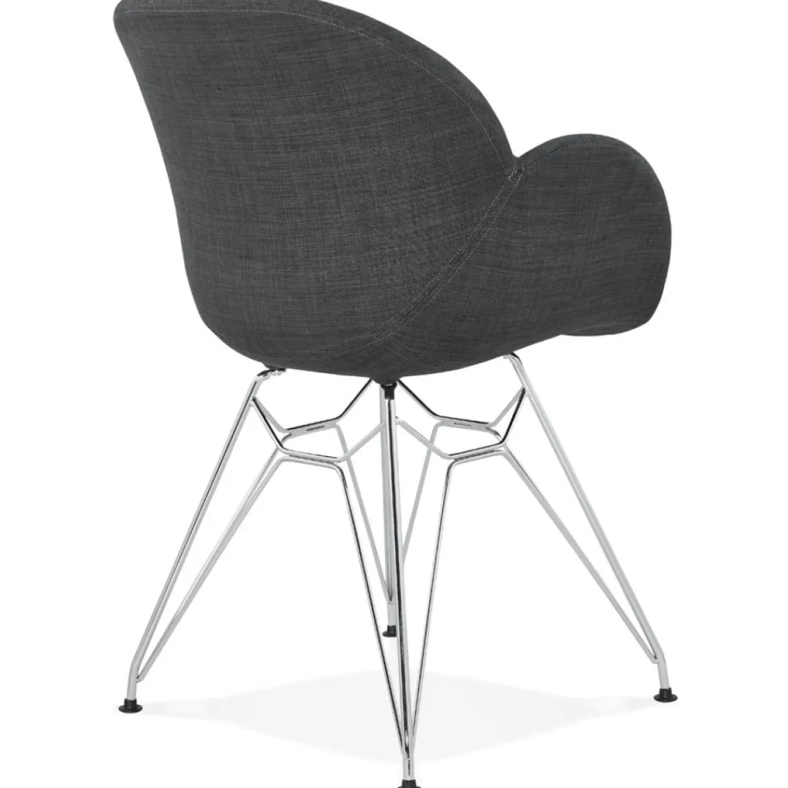 ALTEREGO Chaise moderne 'ORIGAMI' en tissu gris foncé avec pieds en métal chromé Online