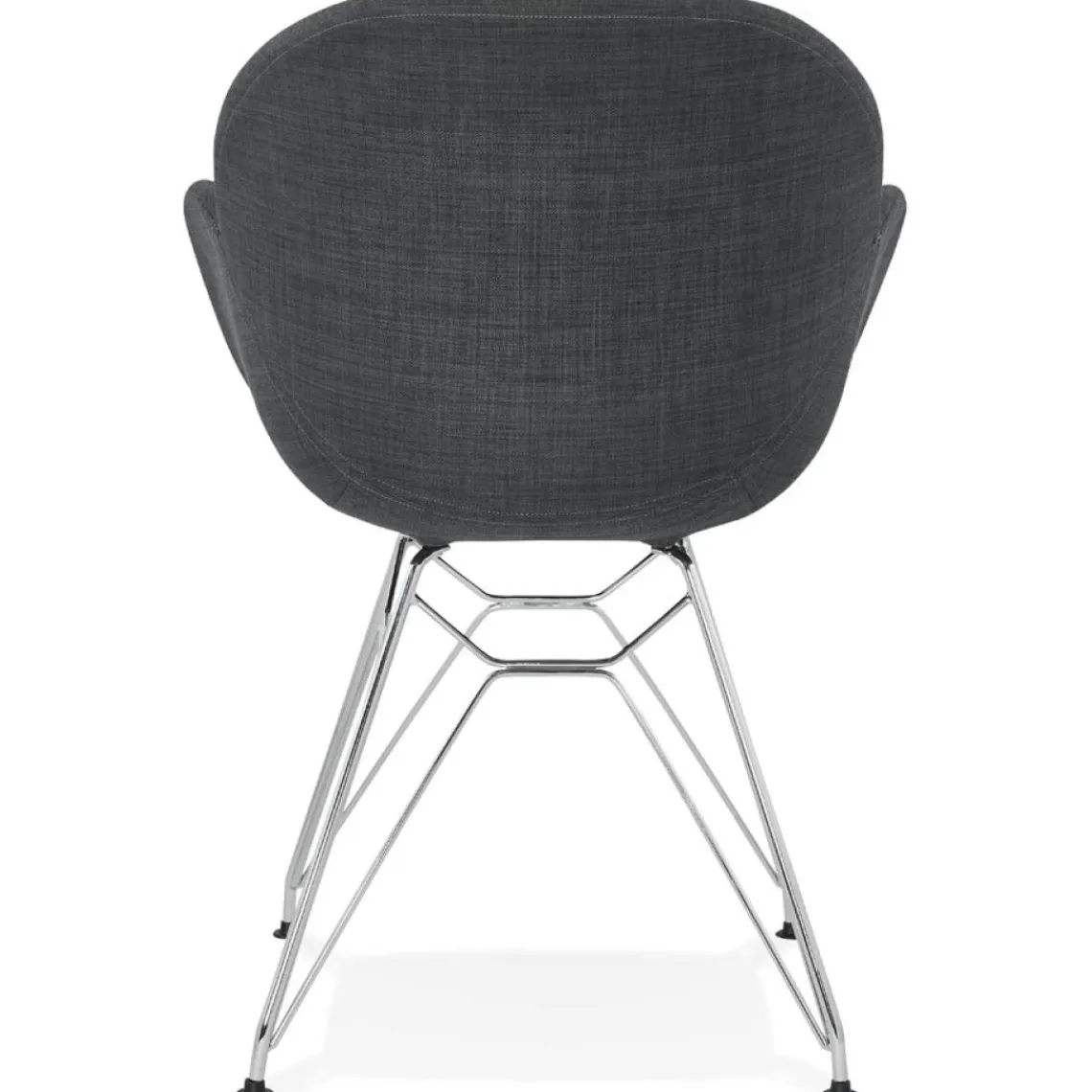 ALTEREGO Chaise moderne 'ORIGAMI' en tissu gris foncé avec pieds en métal chromé Online