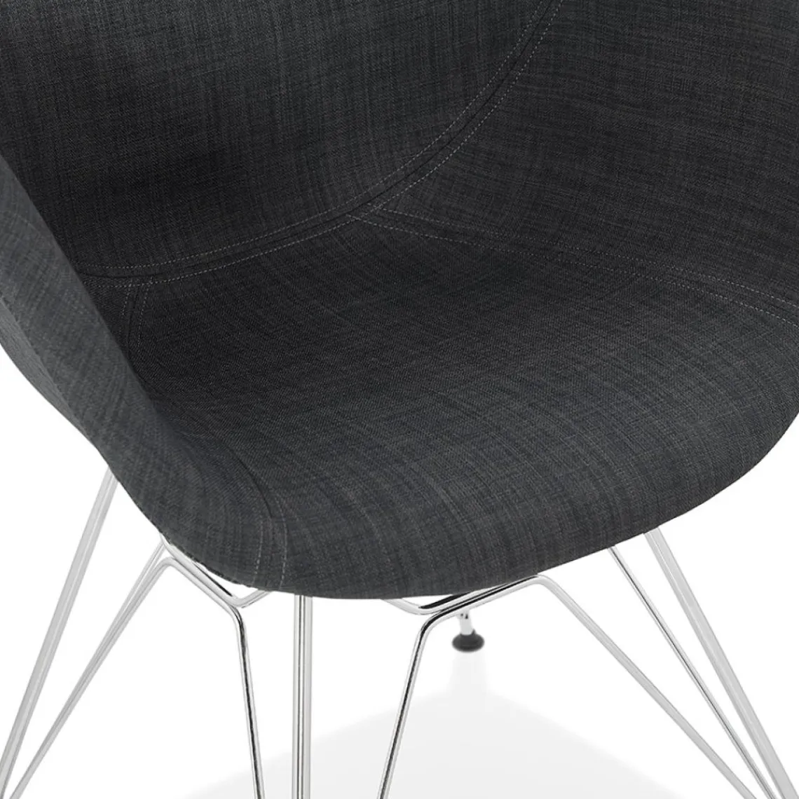 ALTEREGO Chaise moderne 'ORIGAMI' en tissu gris foncé avec pieds en métal chromé Online