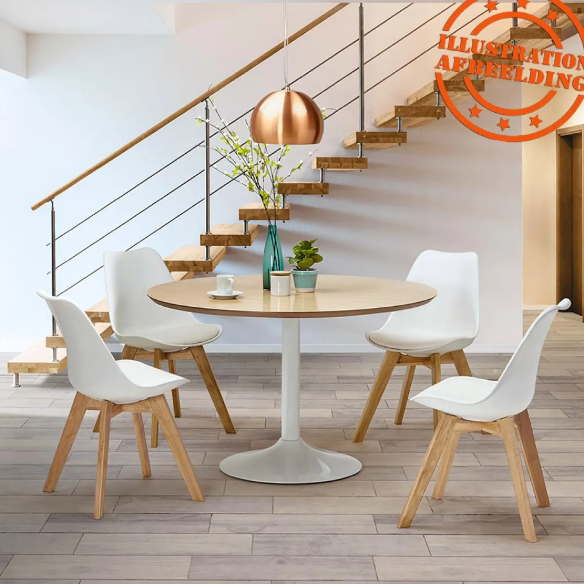 ALTEREGO Chaise moderne 'TEKI' blanche New