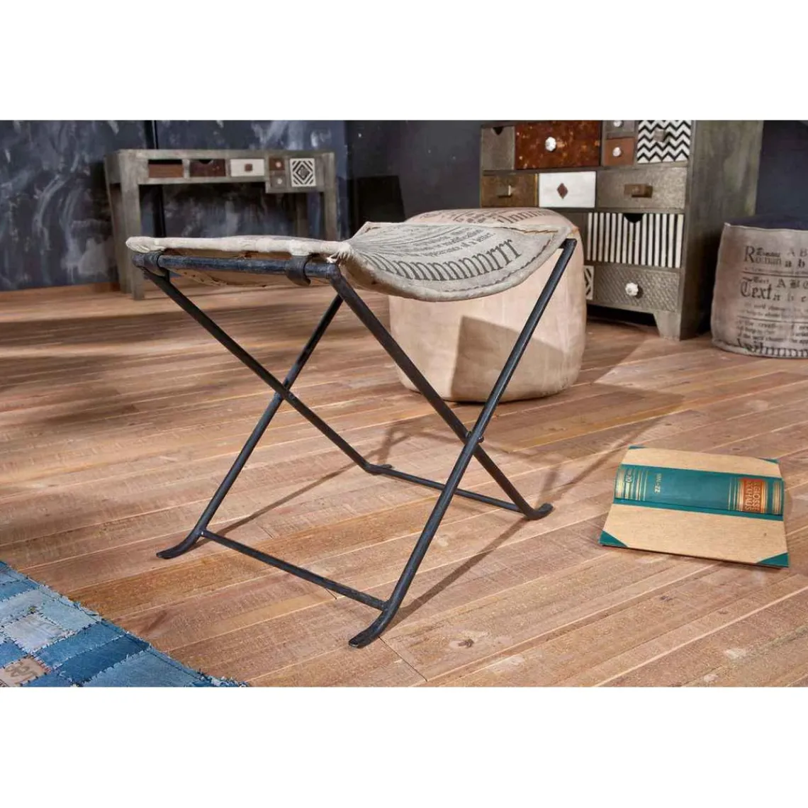 3S. x Home Chaise Métal Canvas MELINA