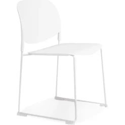 ALTEREGO Chaise 'PILA' blanche avec assise plastique et structure métal Online