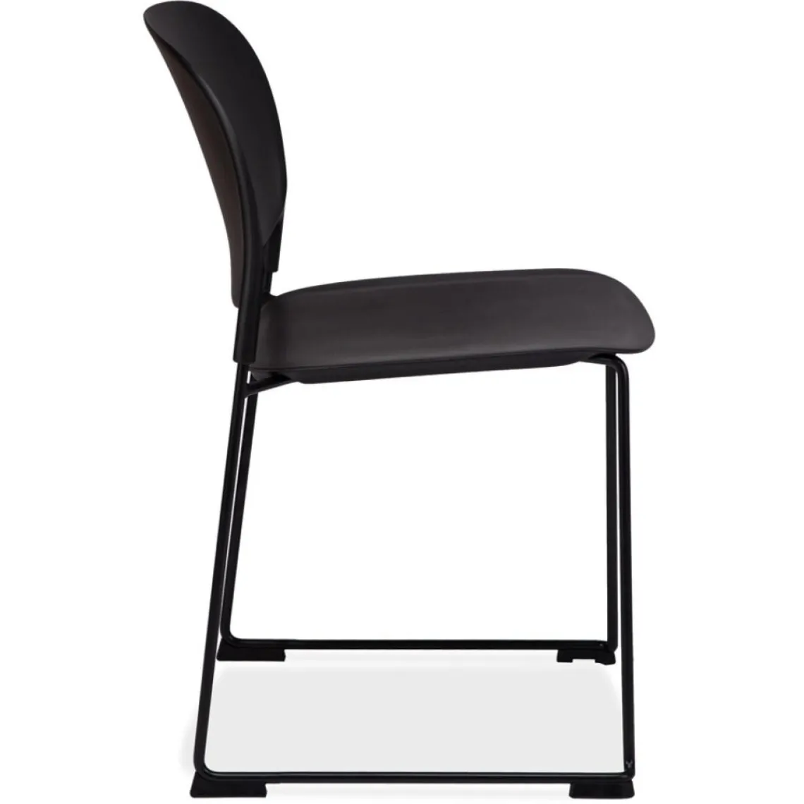 ALTEREGO Chaise 'PILA' noire avec assise plastique et structure métal New