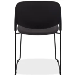 ALTEREGO Chaise 'PILA' noire avec assise plastique et structure métal New