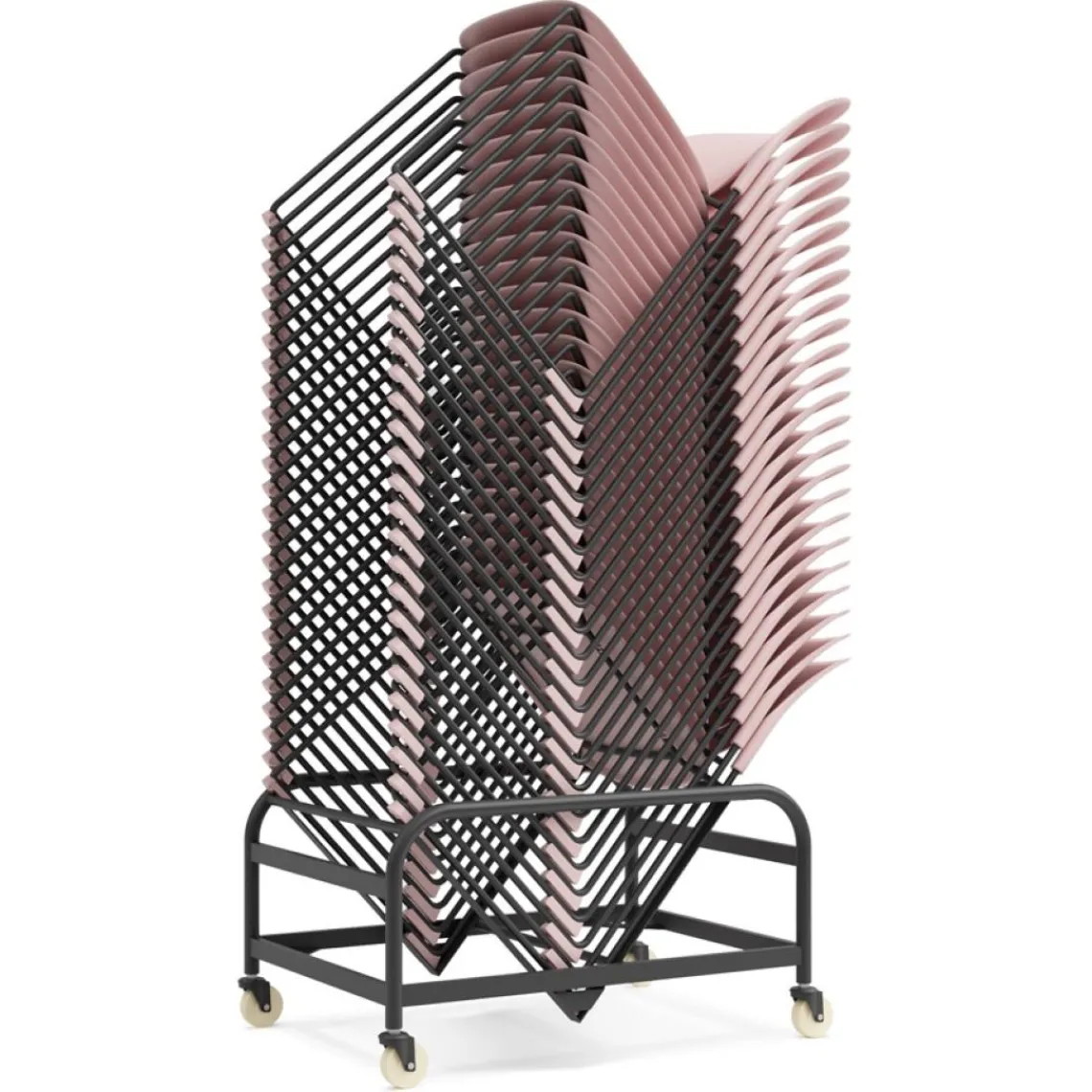 ALTEREGO Chaise 'PILA' noire avec assise plastique et structure métal New