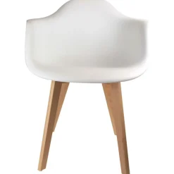 3S. x Home Chaise scandinave avec accoudoir ORKNEY Blanc New