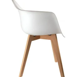 3S. x Home Chaise scandinave avec accoudoir ORKNEY Blanc New