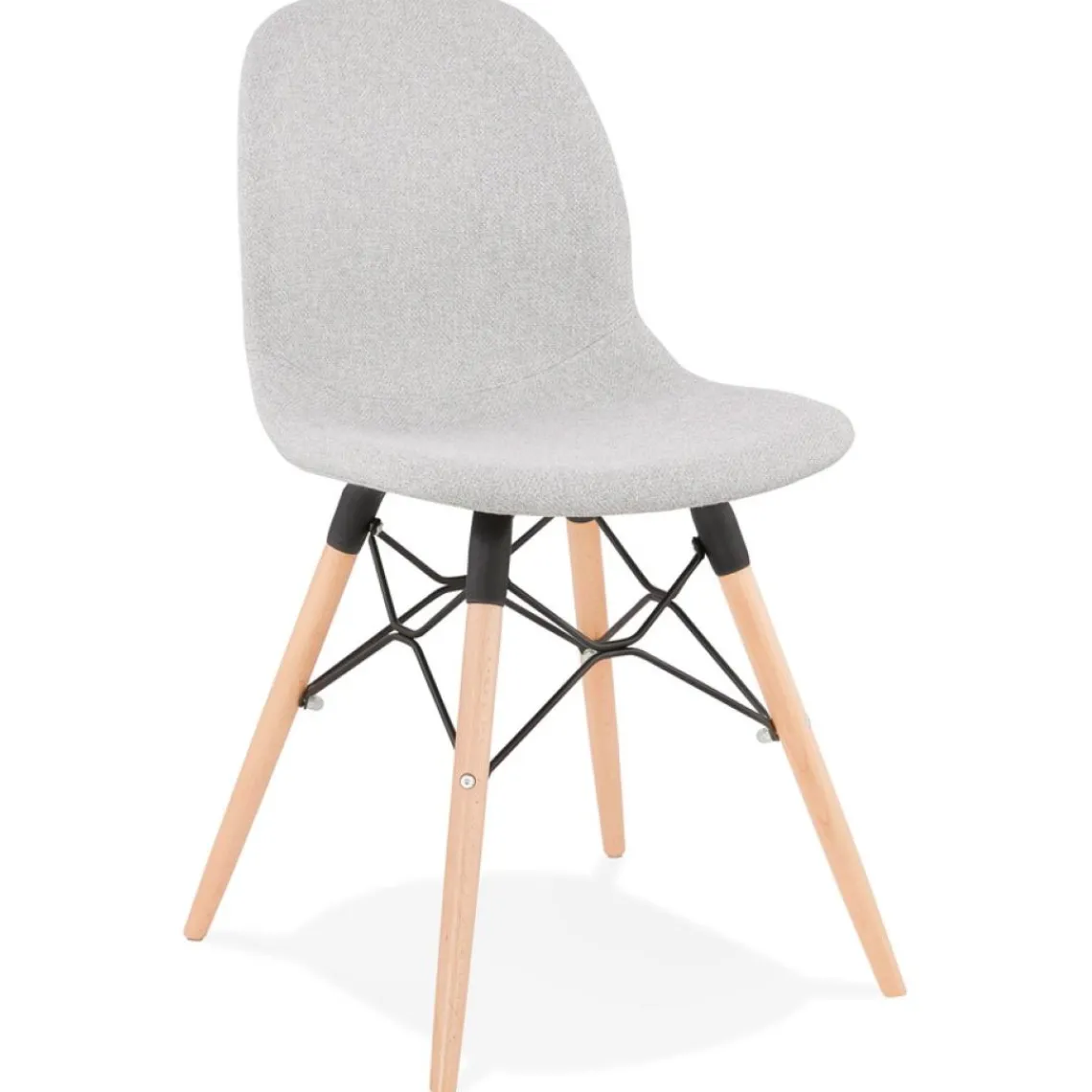 ALTEREGO Chaise scandinave 'BIZON' en tissu gris clair New