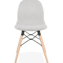 ALTEREGO Chaise scandinave 'BIZON' en tissu gris clair New