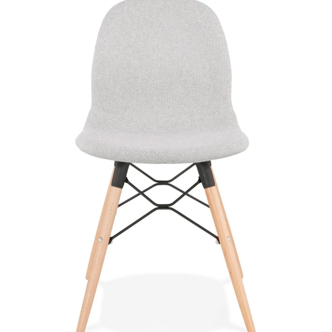 ALTEREGO Chaise scandinave 'BIZON' en tissu gris clair New