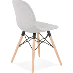ALTEREGO Chaise scandinave 'BIZON' en tissu gris clair New