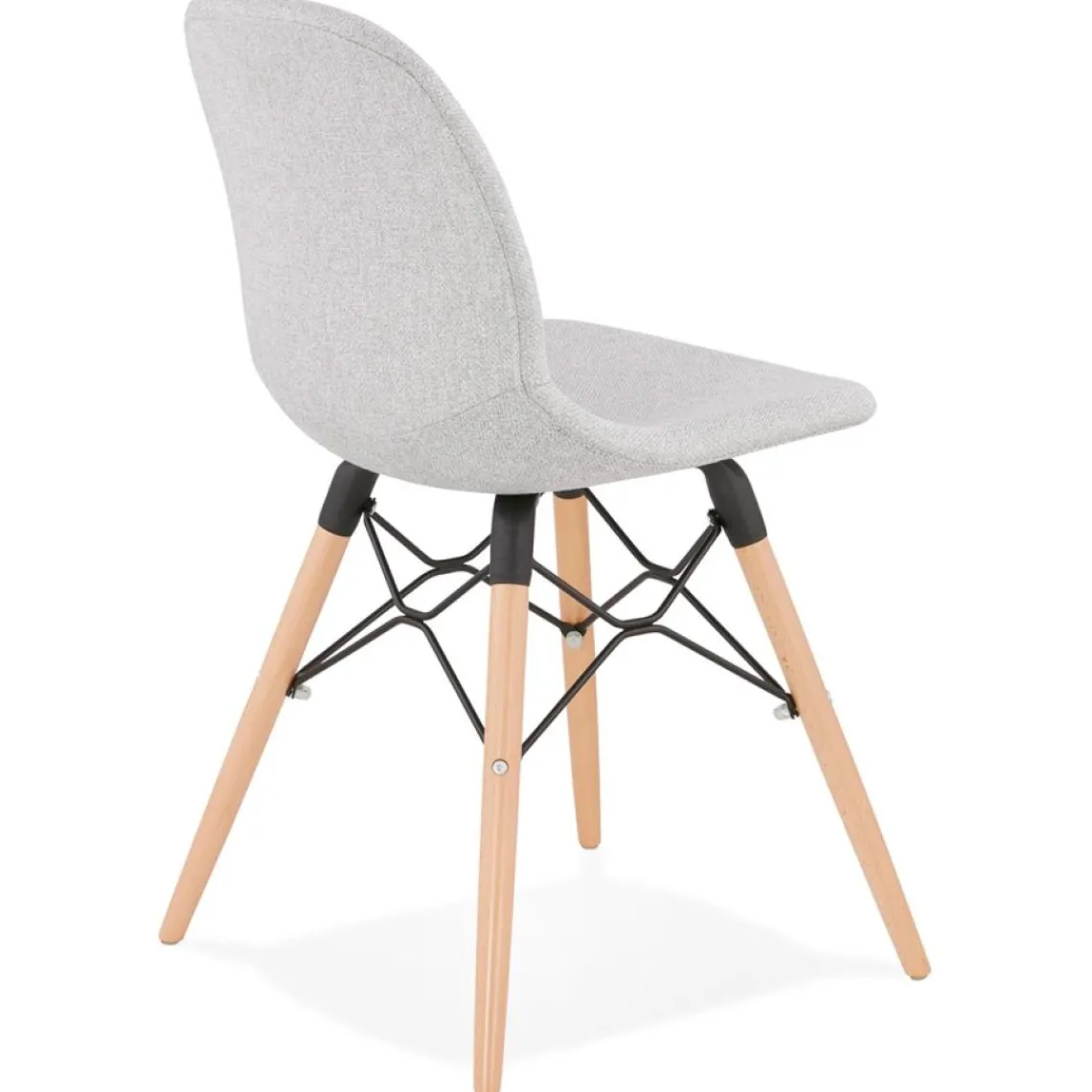 ALTEREGO Chaise scandinave 'BIZON' en tissu gris clair New