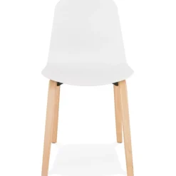 ALTEREGO Chaise scandinave 'PACIFIK' blanche avec pieds en bois finition naturelle Hot