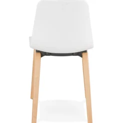 ALTEREGO Chaise scandinave 'PACIFIK' blanche avec pieds en bois finition naturelle Hot