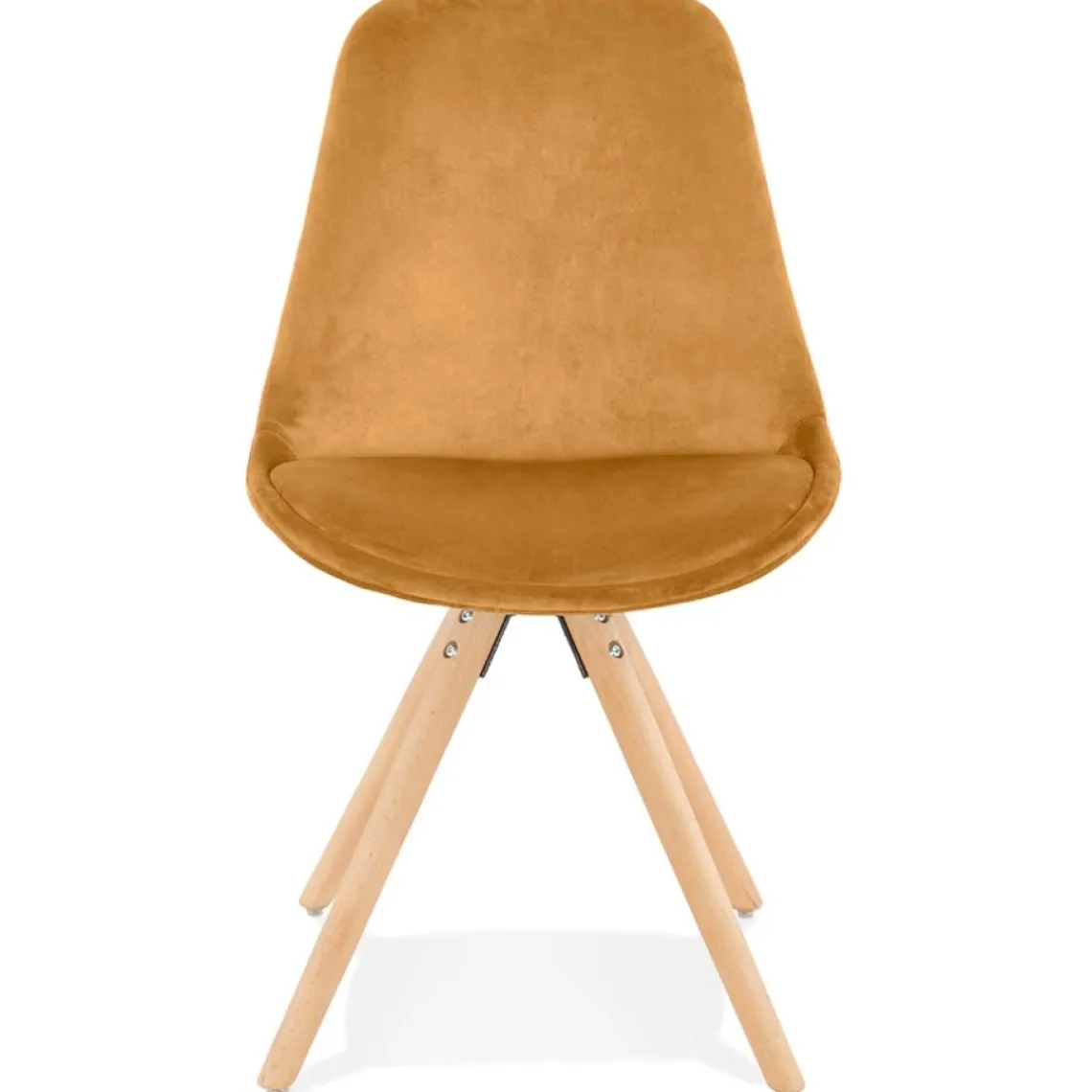 ALTEREGO Chaise vintage en velours moutarde et pieds en bois noir 'RICKY' Clearance