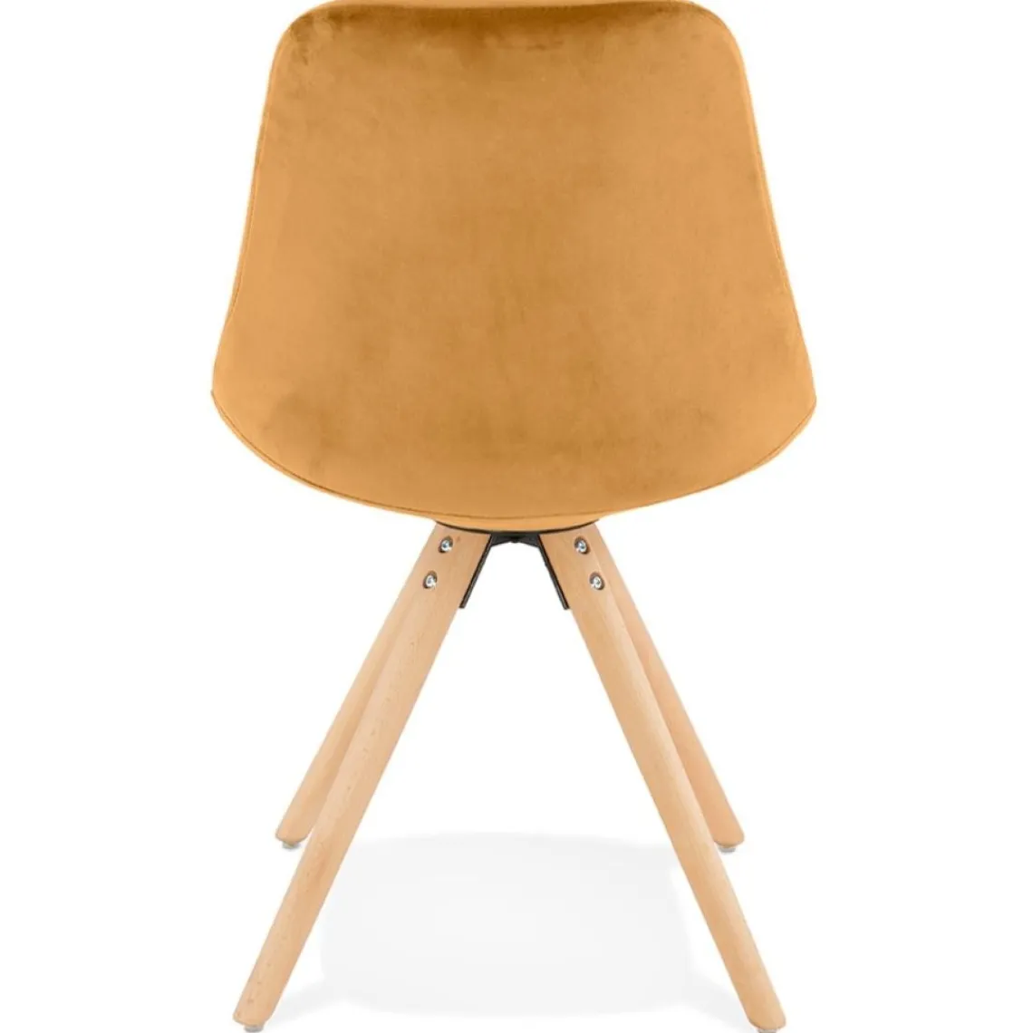 ALTEREGO Chaise vintage en velours moutarde et pieds en bois noir 'RICKY' Clearance