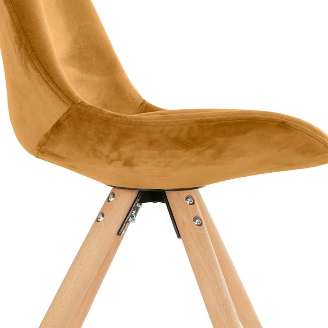 ALTEREGO Chaise vintage en velours moutarde et pieds en bois noir 'RICKY' Clearance