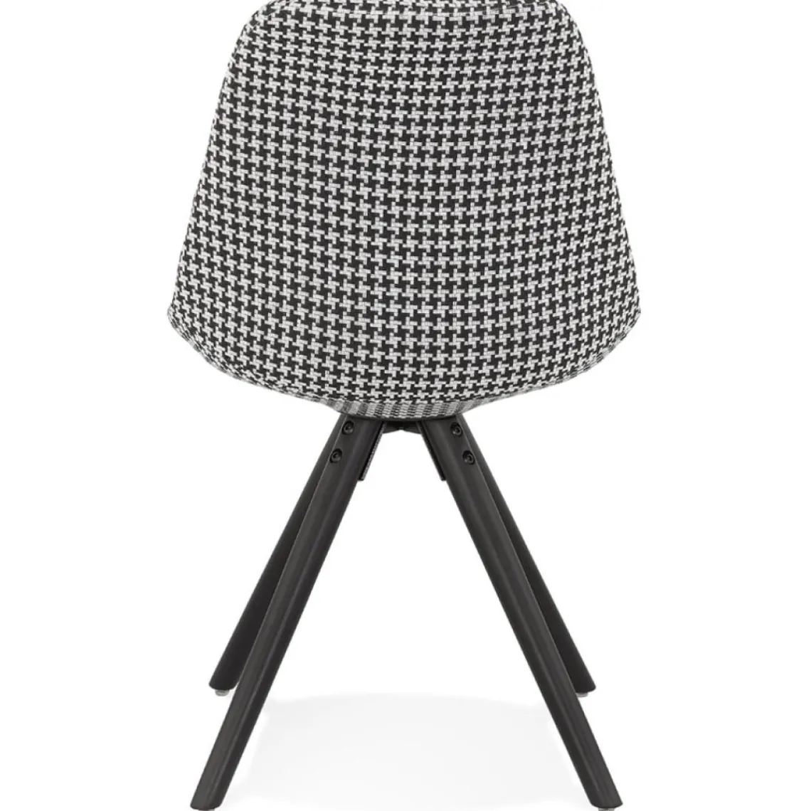 ALTEREGO Chaise vintage 'RICKY' en tissu pied de poule et pieds en bois noir Best