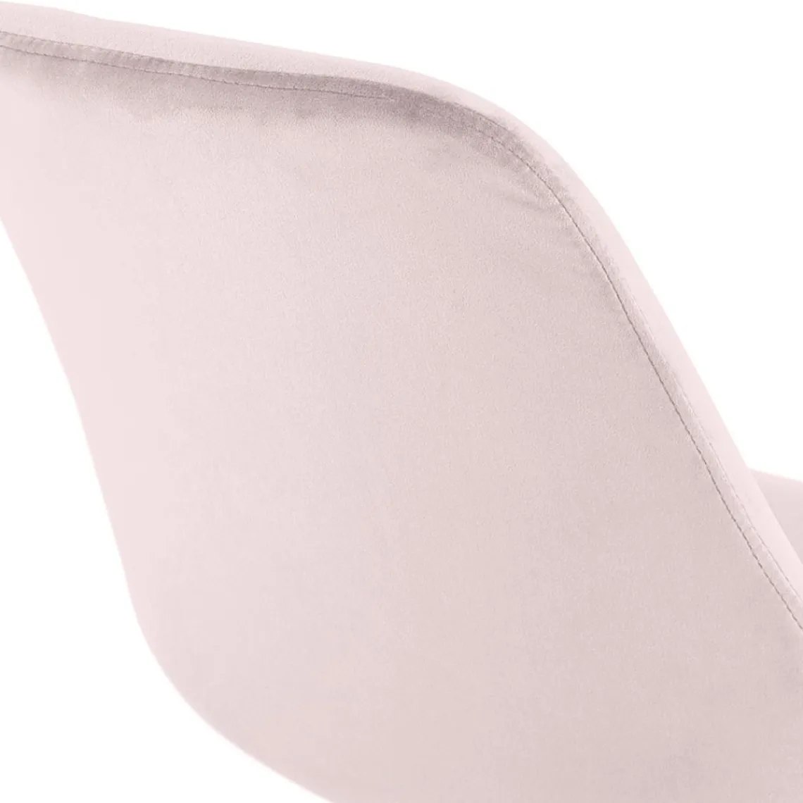 ALTEREGO Chaise vintage 'RICKY' en velours rose et pieds en bois noir Outlet