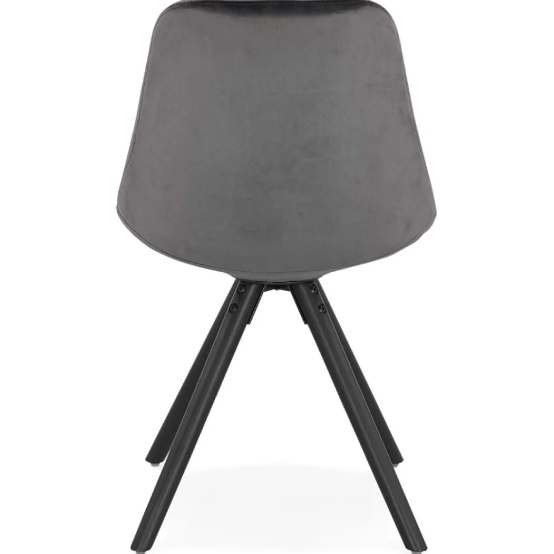 ALTEREGO Chaise vintage 'RICKY' en velours gris et pieds en bois noir New