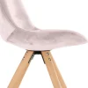 ALTEREGO Chaise vintage 'RICKY' en velours rose et pieds en bois naturel Discount