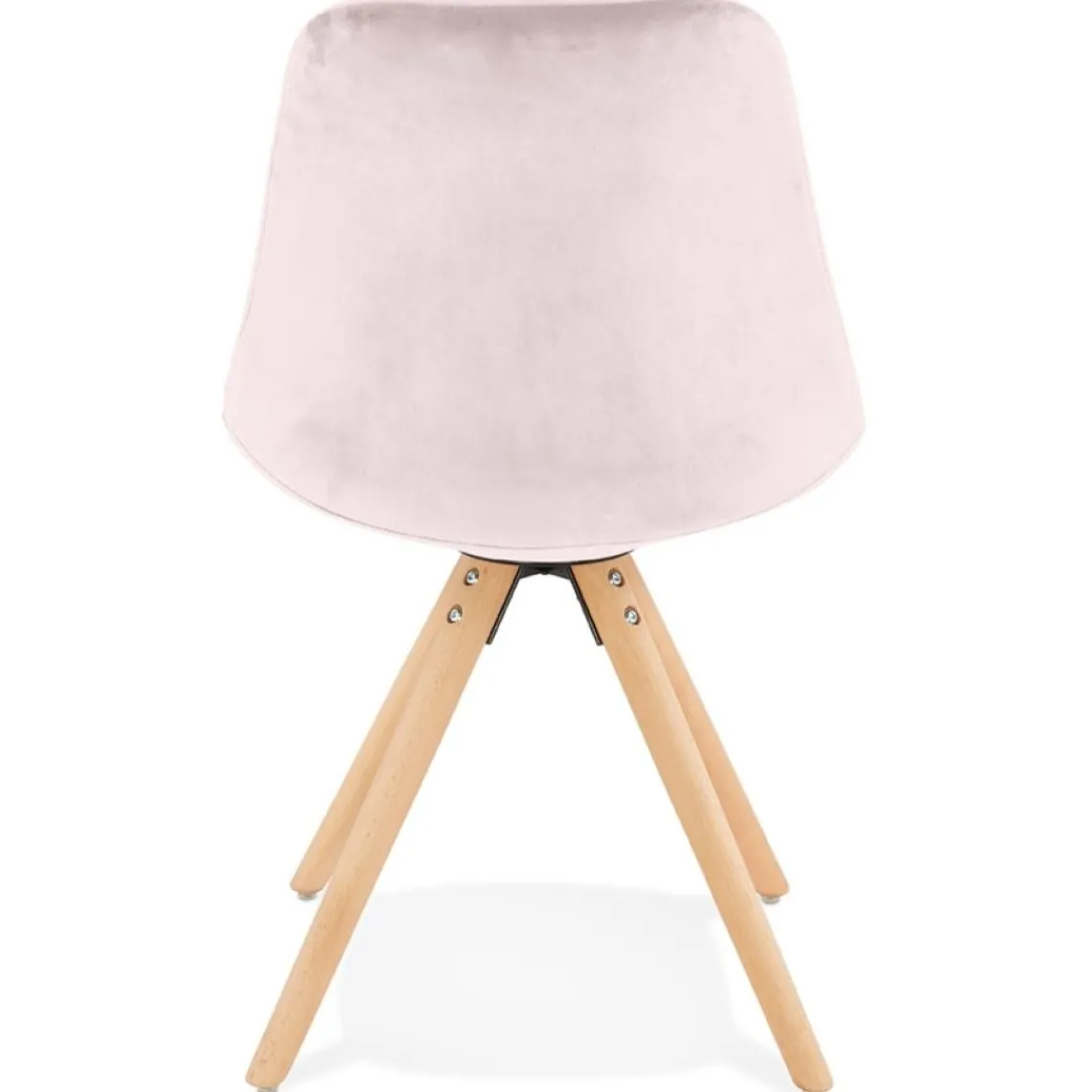 ALTEREGO Chaise vintage 'RICKY' en velours rose et pieds en bois naturel Discount