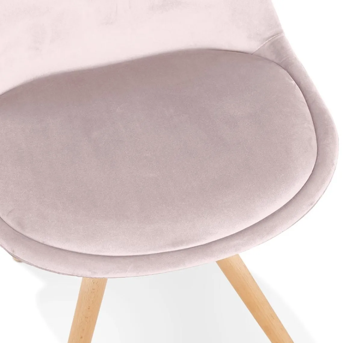 ALTEREGO Chaise vintage 'RICKY' en velours rose et pieds en bois naturel Discount