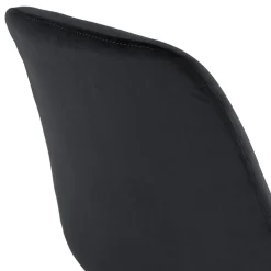 ALTEREGO Chaise vintage 'RICKY' en velours noir et pieds en bois noir Outlet