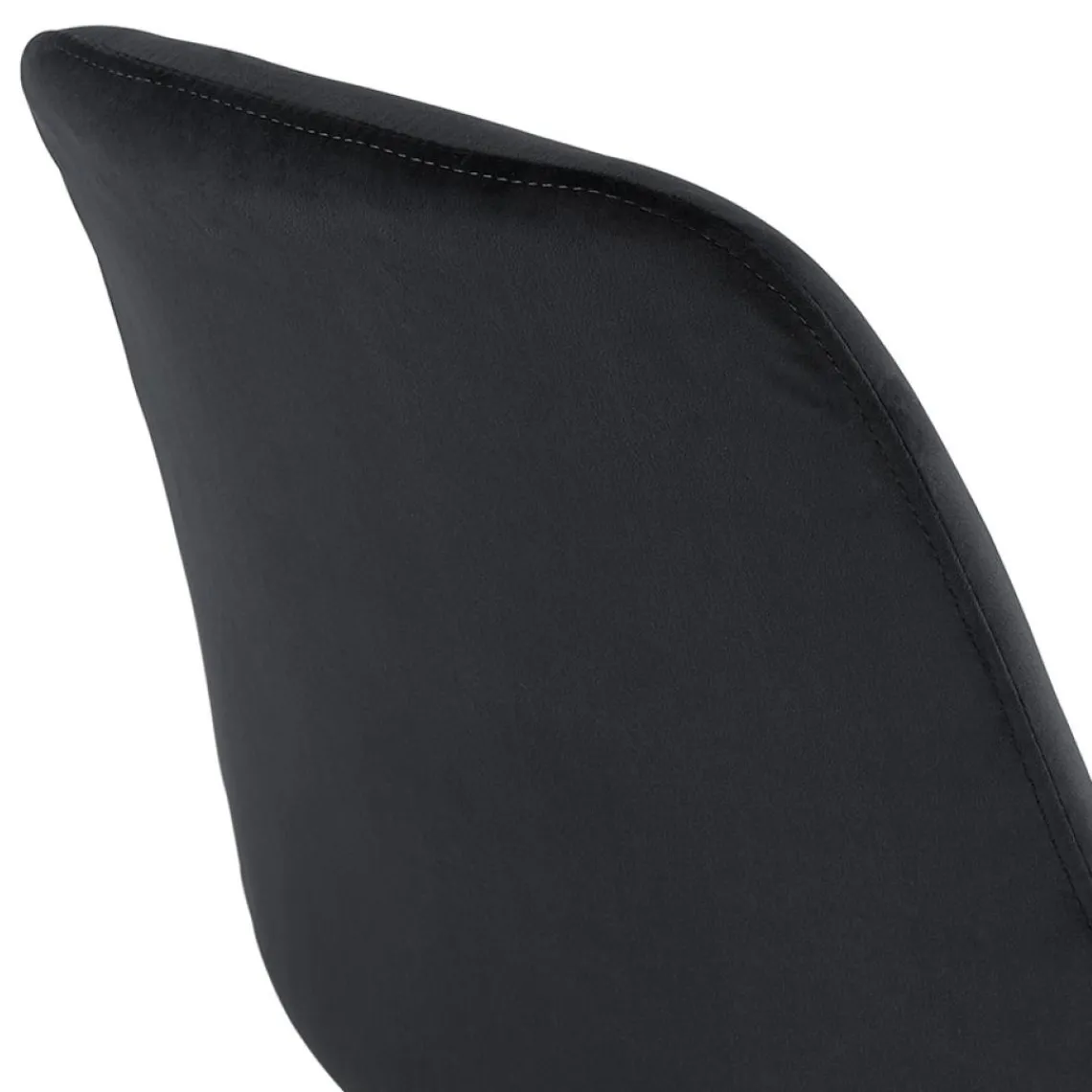 ALTEREGO Chaise vintage 'RICKY' en velours noir et pieds en bois noir Outlet