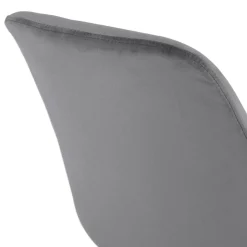 ALTEREGO Chaise vintage 'RICKY' en velours gris et pieds en bois naturel Online