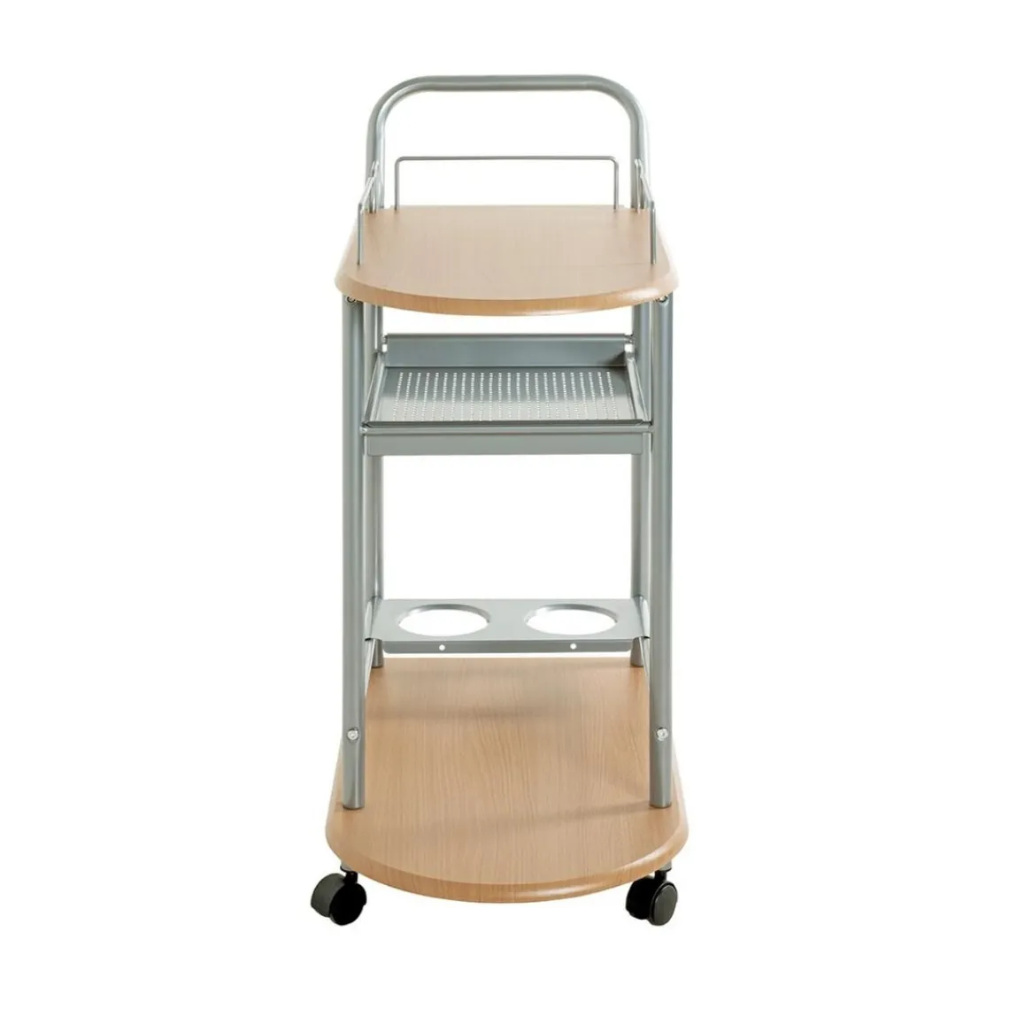 3S. x Home Chariot de cuisine double plateau couleur hètre Discount