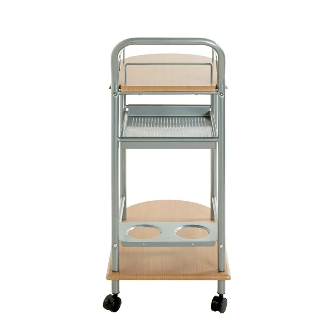 3S. x Home Chariot de cuisine double plateau couleur hètre Discount